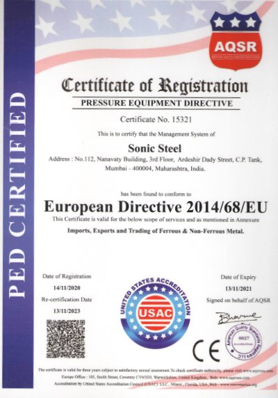 PED Certificate